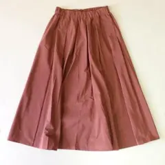 WEEKEND MaxMara ギャザー フレア ロングスカート くすみピンクのサムネイル