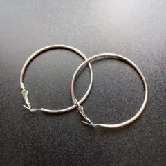 ★みつこ様★【美品】シルバー フープピアス 大きめ 直径約5cm
