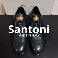 未使用 イタリア製 Santoni サントーニ 本革 EAGLE スニーカー 紺のサムネイル