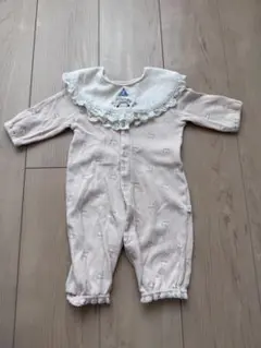 cottoli ピンク レース付き襟ロンパース 50-60