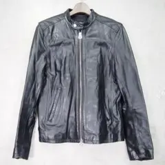 ★ハレ HARE ラムレザー 羊革 立襟シングルライダースジャケット(L)