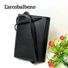 美品✨ ラルコバレーノ スマホショルダー 本革 ウォレット 黒のサムネイル