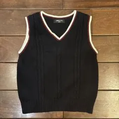 COMME CA ISM ネイビー Vネックベスト 120