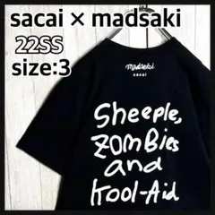 3974【サイズ4・美品】22SS サカイ×マッドサキ 両面ロゴ 半袖 Tシャツ 