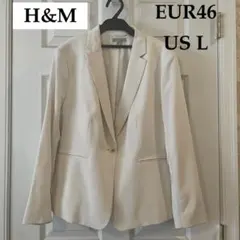 H&M 美品★EUR46/US L アイボリー ジャケット 裏地付 入学式