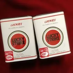 (*)様 ★　レトロ　LUCKY STRIKE　非売品　灰皿缶　2個セット