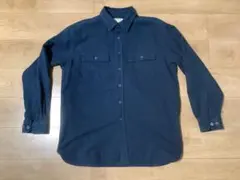 L.L.Bean ネイビー シャモイスシャツ L-REG シャモア　ネル