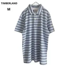(513)Timberland ティンバーランド ポロシャツ　ストライプ　ブルーのサムネイル