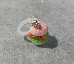 めじるしチャーム ハンバーガー型 ベーグル ピンク
