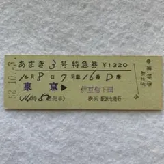 硬券切符　特急券/あまぎ【列車名印刷】のサムネイル