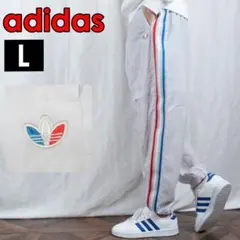 古着 ジャージ トレーニングパンツ アディダス L ホワイト白 A548