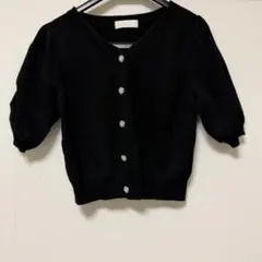 アンドクチュール　AND COUTURE 半袖　カーディガン　ブラックのサムネイル