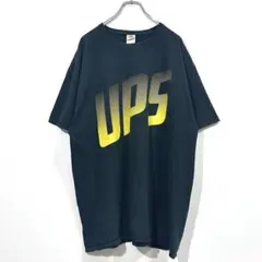 希少 ヴィンテージ・Tシャツ UPS 配送企業 フェード ブラックXL