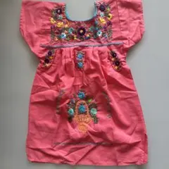 チュニック ワンピース 花柄 刺繍 100㎝ 新品