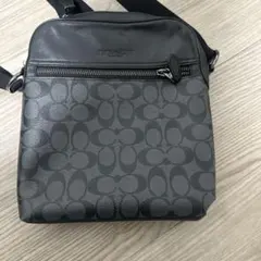 COACH グレー レザー ショルダーバッグ