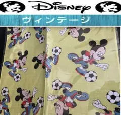 ヴィンテージ【未使用　袋保管】レトロDisney ミッキーハンカチ生地　はぎれ