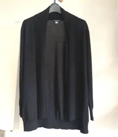 【MICHEL KLEIN】ニット　デザイン　カーディガン　変形　黒　M-L