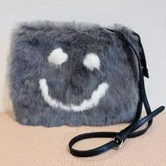 アジョリー a-jolie リアルラビットファー　スマイル　ショルダー　グレー