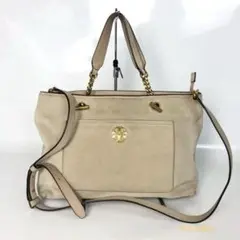 TORY BURCH トリーバーチ トートバッグ ベージュ チェーンショルダー