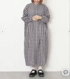 サマンサモスモス　【保温加工】バンドカラーワンピース　ブラック　Mサイズ