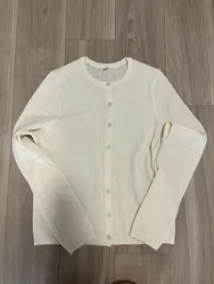 メリノリブクルーネックカーディガン ホワイト M