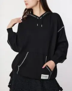 【いいね不要❌❌❌】スウェットライクカラーステッチニットフーディー