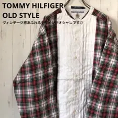 オールドトミーヒルフィガー☆激シブなヴィンテージデザインシャツ☆70年代風☆