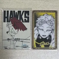 ヒロアカ 原画展 マグネットステッカー　箔押しクリアカード　ホークス