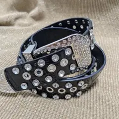 黒 ブリンブリンベルト ギラギラ ウエスタンベルト ブラック アメカジ Z1