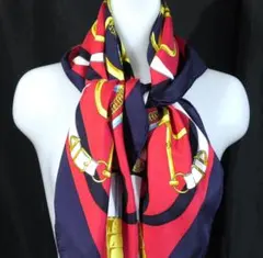美品　HERMES エルメス　大判スカーフ　カレ90　 D513