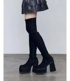 EMODA スクエアフィットロングブーツ ニーハイブーツ M