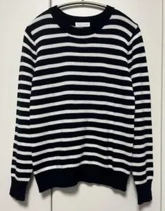 hyphen world gallery ニット　ボーダー　長袖　ネイビー