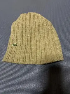LACOSTE ベージュ ビーニーニット帽
