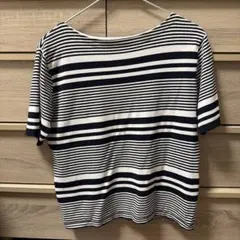 【23区】ボーダー 半袖Tシャツ 38 ホワイト×ネイビーのサムネイル