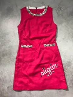 Sugar ノースリーブ ワンピース ピンク ビジュー A290のサムネイル
