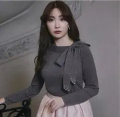 Herlipto Bijou Ribbon-Tie Knit Top