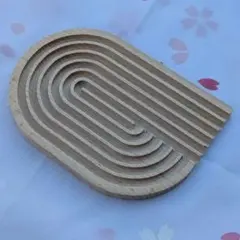 天然石 台座 木製 波状ライン 置物 木製インテリアトレー