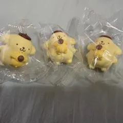 ポムポムプリン3点-ぬいぐるみといっしょフィギュア