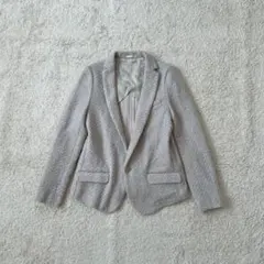 テーラードジャケット ニット ツイード柄 日本製 ウール トップス 羽織り