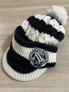 パーリーゲイツ　ストライプニット帽 ポンポン付き