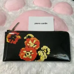 未使用★ ピエールカルダン　長財布　ロングウォレット　花柄　ブラック　黒のサムネイル