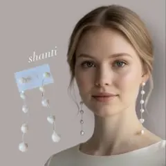 入学式、卒業式にも！淡水パール　ロングピアス、イヤリング　ウェディングアクセ