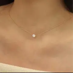 【新品】ステンレス鋼ゴールドメッキ チェーン ジルコニアストーンネックレス