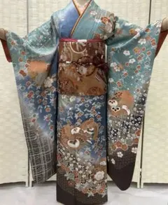 ❪6027❫  ✿  振袖   ✿  絞り加工  伊達衿付