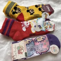 パイルキャラクターソックス　3足セット