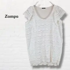 ザンパ Zampa☆総レースチュニック ワンピース フリル袖 【M】オフホワイトのサムネイル