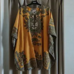 【ヴィンテージ】タイ製 エスニック柄 チュニック オレンジ 80sのサムネイル