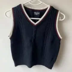 COMME CA ISM 黒 Vネック ベスト 100