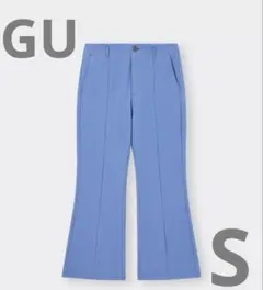 カットソーフレアスラックス GU ブルー　パンツ　フレア　UNIQLO
