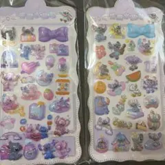 中空洞 立体シール 2枚セット スティッチ